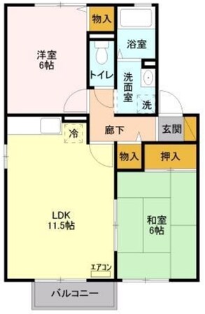 神取コーポB棟の物件間取画像